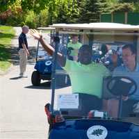 <p>Golfers enjoy the great weather as they head out for the Regional YMCA of Western Connecticut 27th annual Golf Classic recently at the Richter Park Golf Course in Danbury.</p>