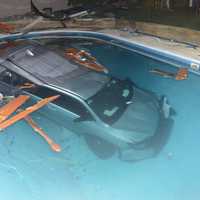 <p>An hour or so after the crash, the vehicle was almost fully submerged.</p>