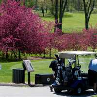 <p>Golfers enjoy the great weather at the Richter Golf Course in Danbury.</p>