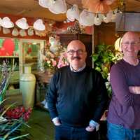 <p>Mahopac Flower Shop owners William Fitzgerald and Michael Bothe.</p>