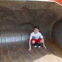 <p>A boy checks out the bucket of a bulldozer at Saturday&#x27;s event.</p>