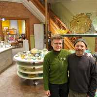 <p>Jennifer Smith (L) and Michael Benzer, two of Hudson Beach Glass&#x27;s four owners.</p>