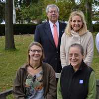 <p>The Van Neste Lighting project leaders: Front, from the left, Brooke Silber and Janet Lennox Moyer. Back, from the left, Bill Gilsenan, Gwenn Hauck, and Philip Davis.</p>