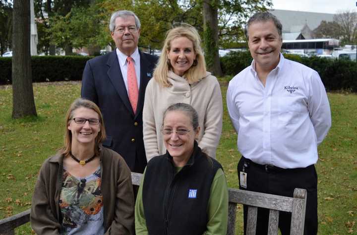 The Van Neste Lighting project leaders: Front, from the left, Brooke Silber and Janet Lennox Moyer. Back, from the left, Bill Gilsenan, Gwenn Hauck, and Philip Davis.