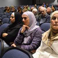 <p>The audience at Meet the Candidates at Paramus High School Thursday night.</p>