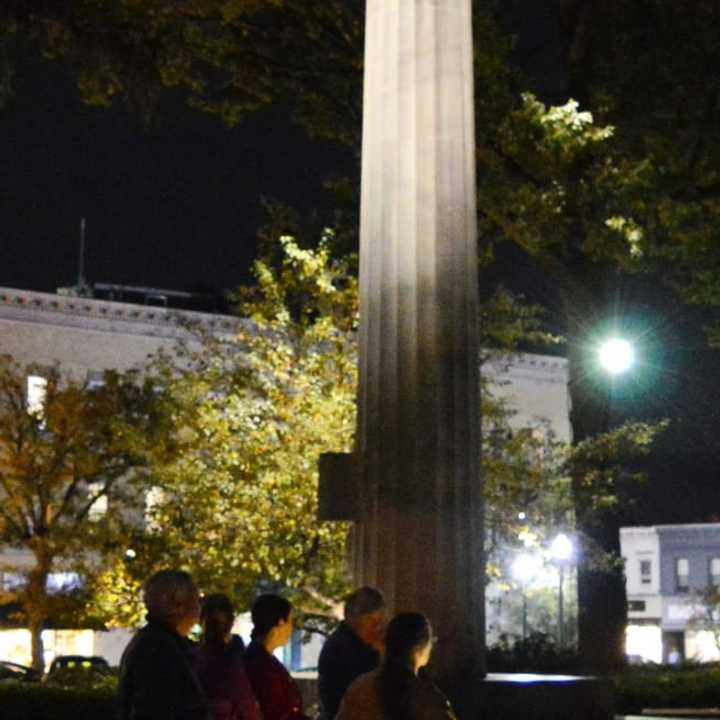 Previewing lighting of the War Memorial, designed by Henry Bacon, best known for his final project - the Lincoln Memorial.