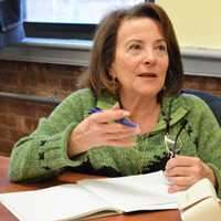 <p>Mary Infuso of Northvale asks a question in &quot;Chinese for Adult Beginners&quot; at the local library.</p>