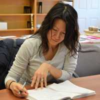 <p>Kay Rhee taking notes.</p>