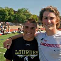 <p>Warriors senior team leaders Joe Scaglione (L) and Corey Mullaly.</p>