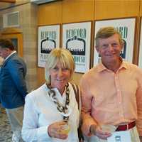 <p>Attendees mingle during the fundraiser for the Bedford Playhouse Friday night.</p>