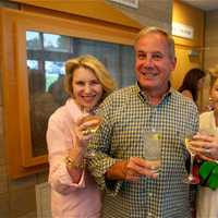 <p>Attendees mingle during the fundraiser for the Bedford Playhouse Friday night.</p>