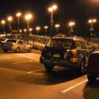 <p>Cars still in the lot at the Ridgewood train station at 9 p.m. Wednesday.</p>