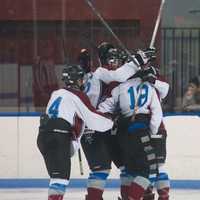 <p>Rye Town/Harrison celebrated a playoff win over Pearl River on Sunday.</p>