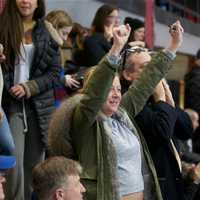 <p>Fans cheer a goal by Rye Town/Harrison in Sunday&#x27;s game.</p>