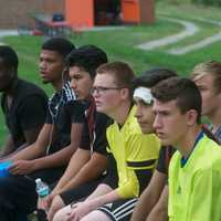 <p>The Dover High boys soccer team preps for the upcoming season at a recent scrimmage.</p>