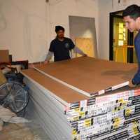 <p>Sheetrock arrives. Completion for the medical center, which is entirely privately funded, is expected in two months.</p>