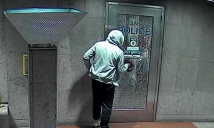 Michael Williams was caught smashing the front door to Transit Police&#x27;s substation on Thursday, Jan. 19