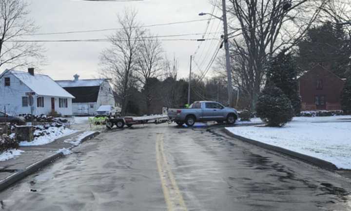 A crash on Fisher Street in Westborough on Monday, Jan. 16