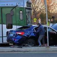 (UPDATED) Green Line Service Suspended After Maserati Collides With Trolley Near BU Bridge