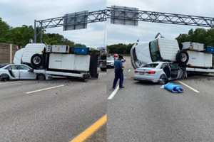 Truck Rollover Crash Reported On Route 128 In Wellesley (DEVELOPING)