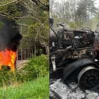 Flames Melt Semi-Truck On West Road In Bernardston: Fire Department