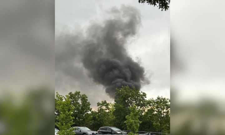 A large pillar of smoke was seen coming from Lahey Hospital in Burlington on Friday evening, June 9