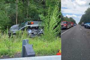 1 Ejected, 1 Pulled From Vehicle In Uxbridge Rollover Crash (UPDATE)