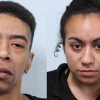 <p>Luis Luna (left) and Emily Sanchez (right) were caught carrying several weapons, ammunition and drugs in Springfield on Sunday, Nov. 13</p>