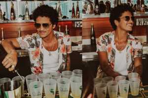 Bruno Mars Serves Shots Of His Signature Rum At Lookout Rooftop Bar In Boston