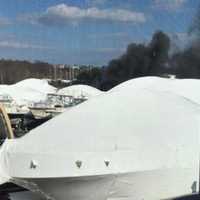 2 Docked Boats Catch Fire At Portside Marine In Danvers