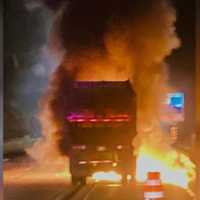 Overnight Garbage Truck Fire Creates Backup On I-495 North In Hopkinton