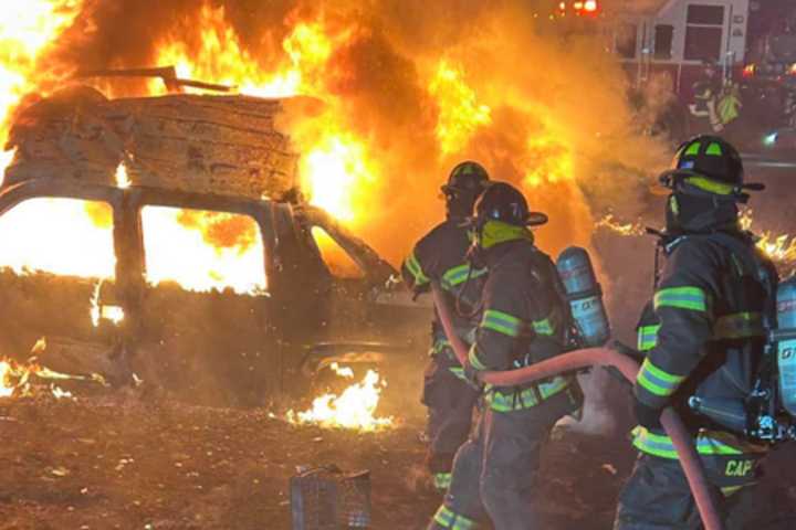 Driver Hospitalized Following Fiery Crash In Southeast Mass: Fire Officials