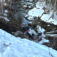 Driver Unharmed After Car Tumbles Into Western Mass Brook: Fire Officials