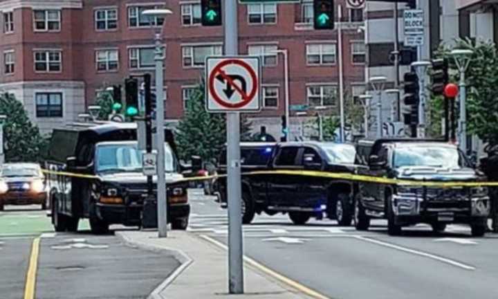 A bomb squad responds to Causeway Street in Boston on Monday, June 12