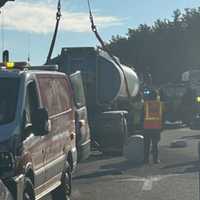 Crews Address 'Significant' Spill After Tractor Trailers Collide In Canton: Police
