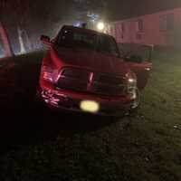 <p>The truck that a 29-year-old driver from Mahwah drove off the road and used to try to evade Town of Ramapo Police while intoxicated.</p>