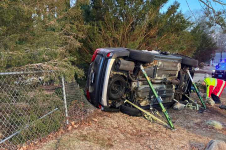 Person Trapped In Sideways Car Crash In Brockton Hospitalized: Police