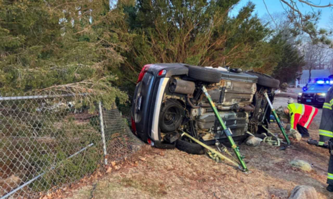 Person Trapped In Sideways Car Crash In Brockton Hospitalized: Police ...