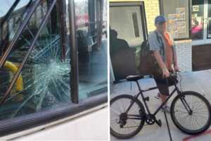 Spitting Mad Man Smashes MBTA Bus With Bike In Arlington: Police Say