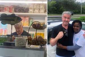 Sly Stallone Stops By Nantucket Seafood Market To Meet Local Celebrity