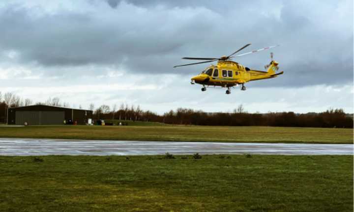 The child was taken to a Worcester hospital by medical helicopter.