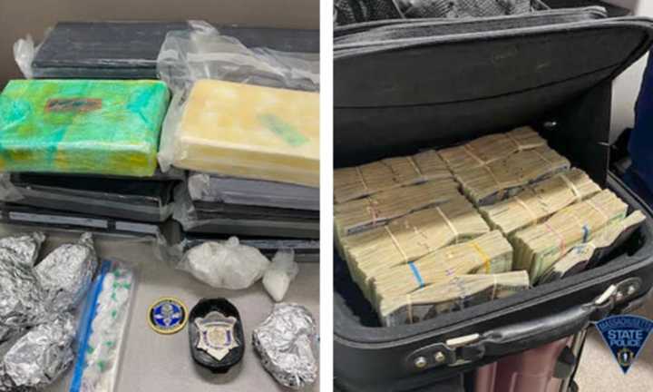 Police seized 16 kilograms of cocaine and bundles of cash from multiple locations across Suffolk county.