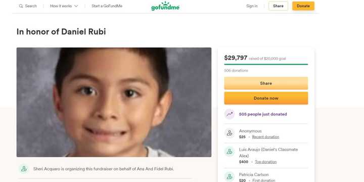 A GoFundMe set up in honor of Daniel has received more than $29,700 in donations as of Thursday, March 17.