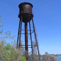 <p>The water tower is pretty much all&#x27;s that&#x27;s left on Davids Island.</p>