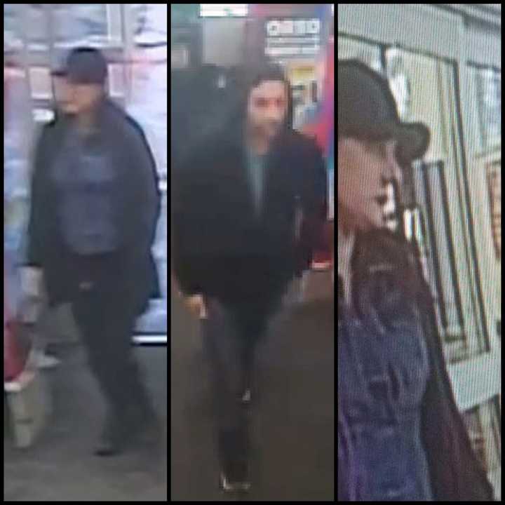 Suffolk County Police investigators released the photos of three suspects accused of using stolen credit cards.