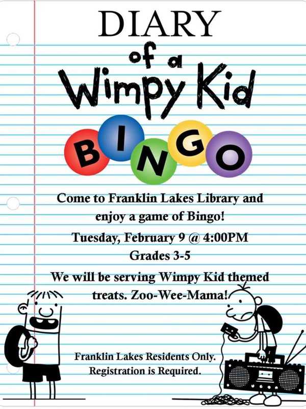 Franklin Lakes Library Plans 'Diary Of A Wimpy Kid' Bingo