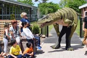 PHOTOS: Dinosaur Visits Paramus' Parkway School