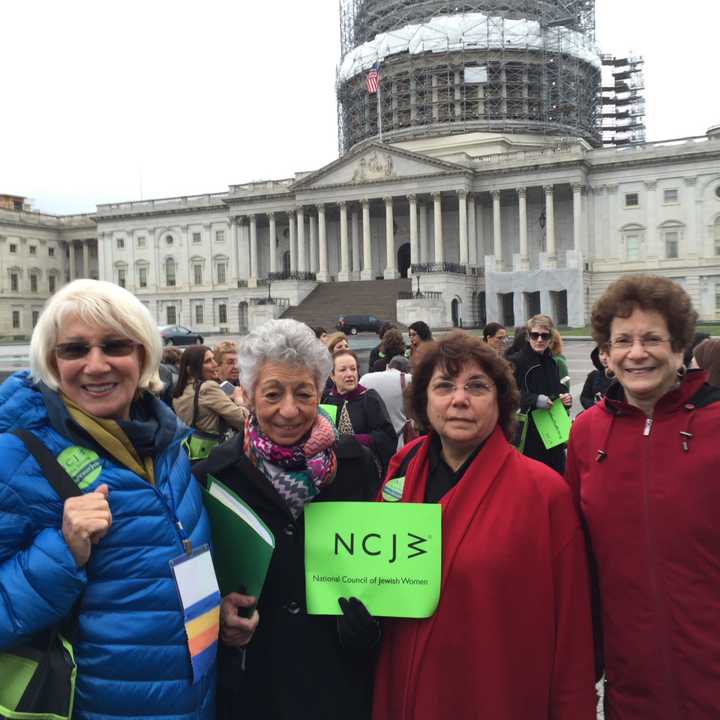 National Council of Jewish Women (NCJW) CEO Nancy Kaufman (left) and National President Debbie Hoffmann (right) led nearly 400 women from the U.S. Supreme Court to the U.S. Capitol.