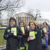 <p>National Council of Jewish Women (NCJW) CEO Nancy Kaufman (left) and National President Debbie Hoffmann (right) led nearly 400 women from the U.S. Supreme Court to the U.S. Capitol.</p>