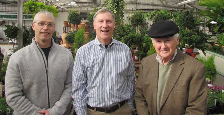 Brothers Steve and Pat Adams of Adams Fairacre Farms, with their father and second generation owner, Don.